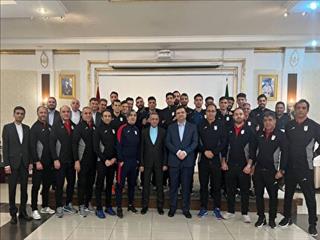 دیدار سفیر جمهوری اسلامی ایران با تیم ملی فوتسال ایران در بیشکک